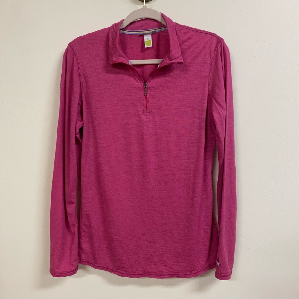 Smartwool lightweight pink 1/4 zip baselayer